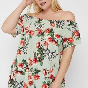 Floral Print Off The Shoulder Top